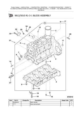 JCB JS200W T3 Wheeled Excavator Parts Catalogue Manual Instant Download (SN 01314600-01314699, 01542000-01542499, 021438