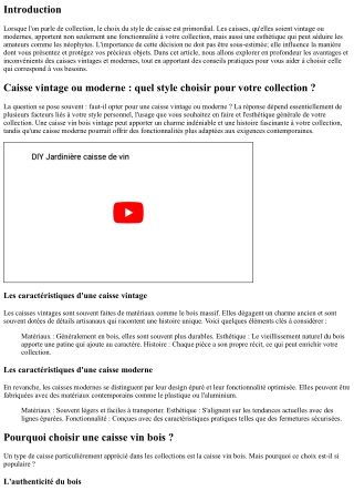 Caisse vintage ou moderne : quel style choisir pour votre collection ?