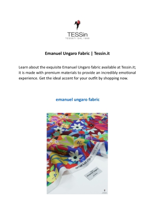 Emanuel Ungaro Fabric  Tessin.it