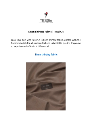 Linen Shirting Fabric Tessin.it