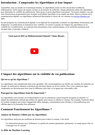 “L’impact des algorithmes sur la visibilité de vos publications”
