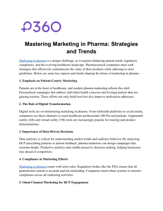 Mastering Marketing in Pharma: Strategies and Trends