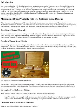 Maximizing Brand Visibility with Eye-Catching Wood Designs