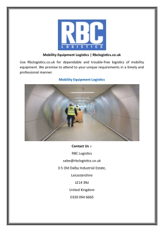 Mobility Equipment Logistics  Rbclogistics.co.uk
