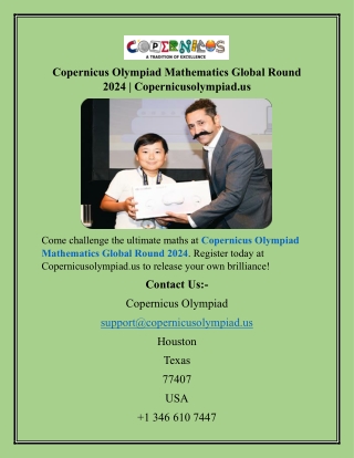 Copernicus Olympiad Mathematics Global Round 2024  Copernicusolympiad.us