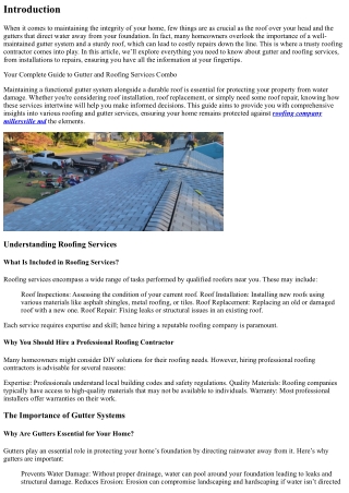 “Your Complete Guide to Gutter and Roofing Services Combo”