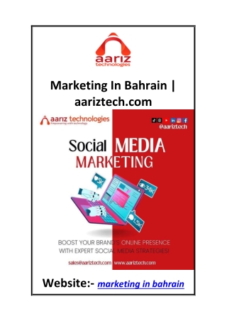 Marketing In Bahrain  aariztech.com