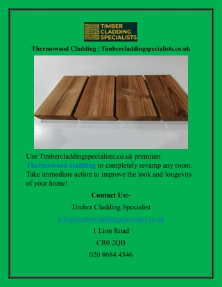 Thermowood Cladding Timbercladdingspecialists.co.uk