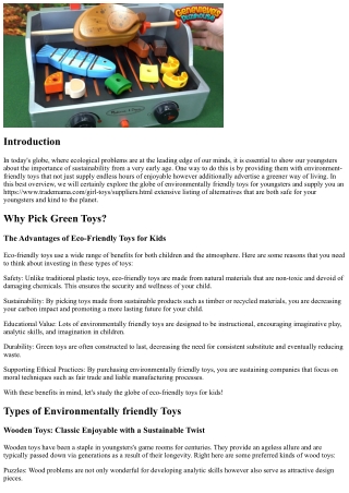 The Ultimate Guide to Eco-Friendly Toys for Children