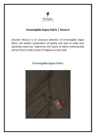 Ermenegildo Zegna Fabric Tessin.it