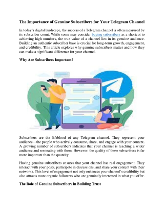 The Importance of Genuine Subscribers for Your Telegram Channel