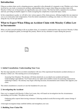 What to Expect When Filing an Accident Claim with Moseley Collins Law in Sacrame