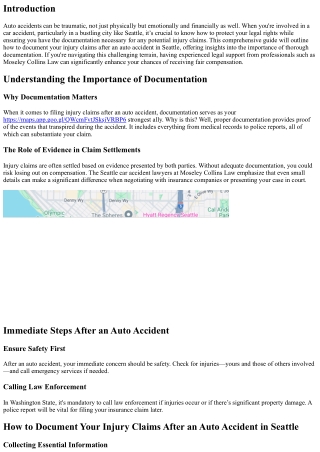 How to Document Your Injury Claims After an Auto Accident in Seattle