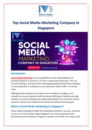 Top Social Media Marketing Company In Singapore
