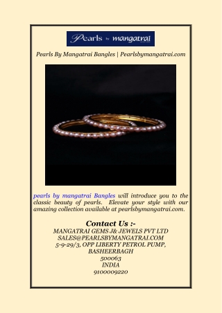 Pearls By Mangatrai Bangles | Pearlsbymangatrai.com