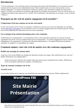 Comment animer votre site web de mairie avec des contenus engageants