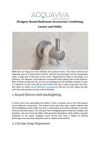 Designer Round Bathroom Accessories_ Combining Luxury and Utility