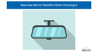 Rearview Mirror Checklist When Choosing It