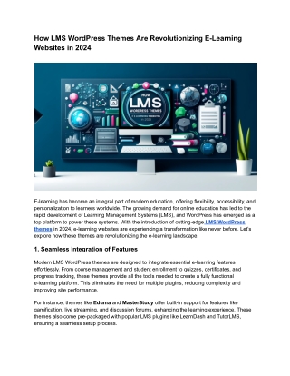 How LMS WordPress Themes Are Revolutionizing E-Learning Websites in 2024