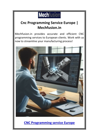 Cnc Programming Service Europe  Mechfusion.in