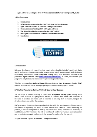 Leading the Way in User Acceptance Software Testing in UAE, Dubai
