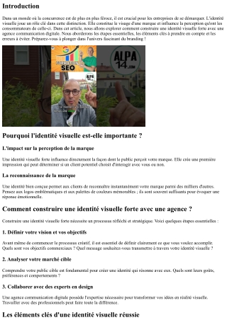 Comment construire une identité visuelle forte avec une agence ?