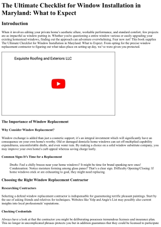 The Ultimate Checklist for Window Installation in Maryland What to Expect