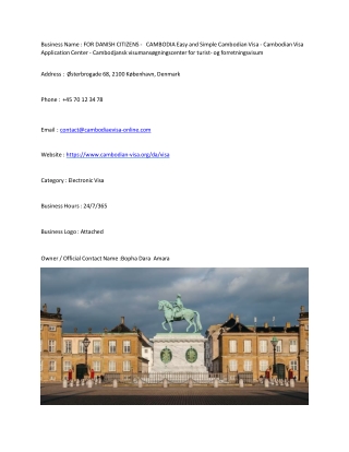 FOR DANISH CITIZENS -   CAMBODIA Easy and Simple Cambodian Visa - Cambodian Visa