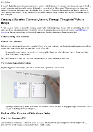Creating a Seamless Customer Journey Through Thoughtful Website Design