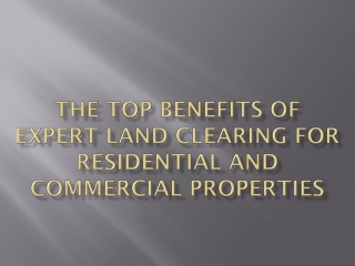 The Top Benefits of Expert Land Clearing for Residential Properties