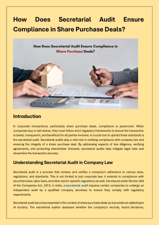 How Does Secretarial Audit Ensure Compliance in Share Purchase Deals?