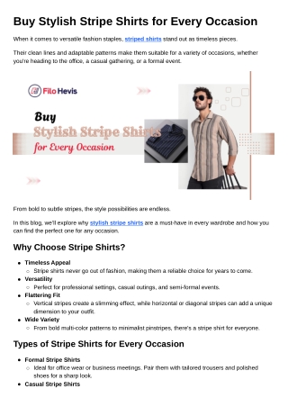 Buy Stylish Stripe Shirts for Every Occasion