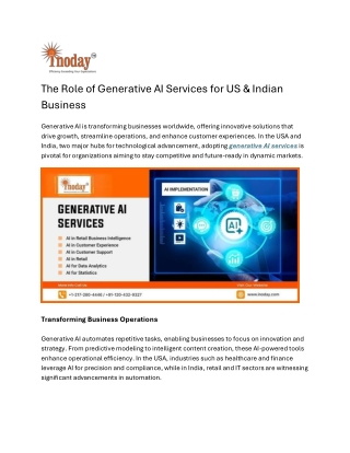 The Role of Generative AI Services for US & Indian Business