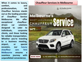 Premium Chauffeur Service Melbourne – AA Chauffeur Services