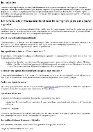Les bénéfices du référencement local pour les entreprises grâce aux agences digi