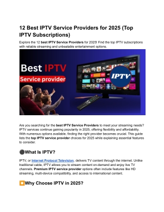 12 Best IPTV Service Providers for 2025 (Top IPTV Subscriptions)