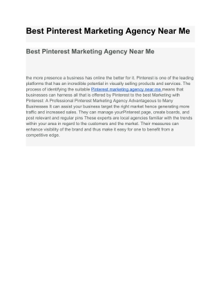 Best Pinterest Marketing Agency Near Me
