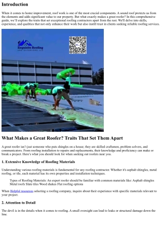 “What Makes a Great Roofer? Traits That Set Them Apart”