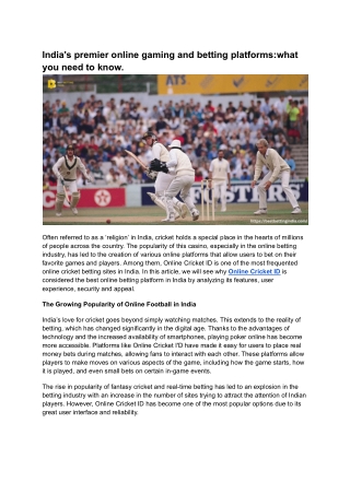 India's premier online gaming and betting platforms_what you need to know