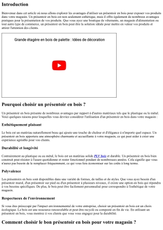 Un présentoir en bois : la solution idéale pour exposer vos produits dans votre