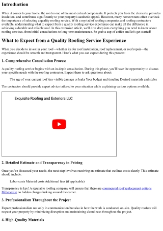 “What to Expect from a Quality Roofing Service Experience”