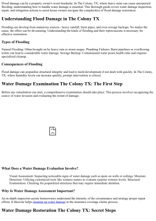 Flood Damage Remediation: Essential Actions for The Colony TX Homeowners