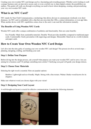 How to Create Your Own Wooden NFC Card Design