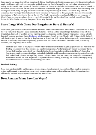 Best Sports Bars In Las Vegas: Where To Watch & Consume On Game Day