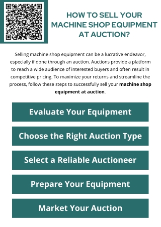 How To Sell Your Machine Shop Equipment At Auction?