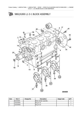 JCB MICRO PLUS Parts Catalogue Manual Instant Download (SN 01007000-01007139)