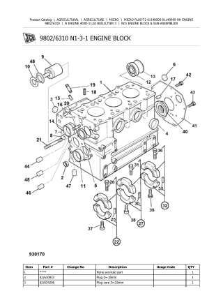 JCB MICRO PLUS-T2 Parts Catalogue Manual Instant Download (SN 01148000-01149999)