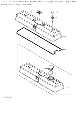 John Deere 5E-854 Tractor (Stage III) (China Edition_PIN Prefix 1YR) Parts Catalogue Manual Instant Download (PC12174)