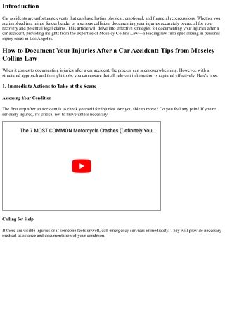 How to Document Your Injuries After a Car Accident: Tips from Moseley Collins La