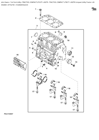 John Deere 2027R Compact Utility Tractor Parts Catalogue Manual Instant Download (PC11963)